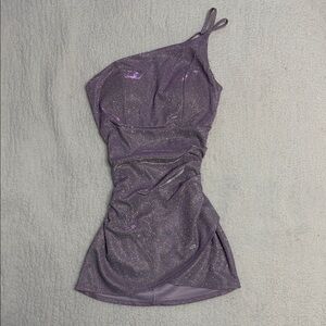 Crystal Doll Purple Glitter Mini Dress